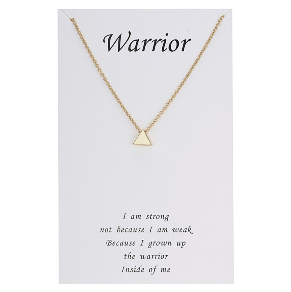 New Simple Gold Color Triangle Pendant Necklace - Picture 2 of 7
